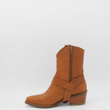 Juniper western cowboy boots in cognac leather womens shoes