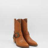 Juniper western cowboy boots in cognac leather womens shoes
