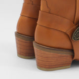 Juniper western cowboy boots in cognac leather womens shoes