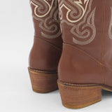Loyal western cowboy boots in brown leather women's shoes