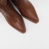 Loyal western cowboy boots in brown leather women's shoes