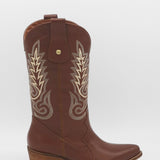 Loyal western cowboy boots in brown leather women's shoes