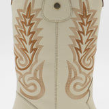 Loyal western cowboy boots in ivory leather women's shoes