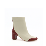 Ludivine heeled ankle boots in off white/wine leather womens shoes
