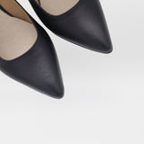 Stivali Lusso slingback kitten heel in black leather women's shoes
