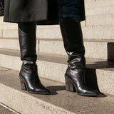 Macao western inspired cowboy boots in black leather