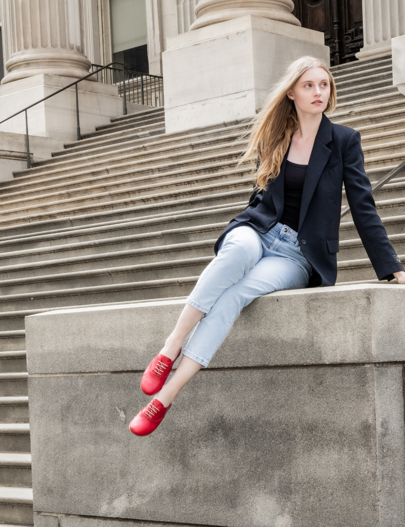 Stivali Maku oxford flats in red leather women's shoes