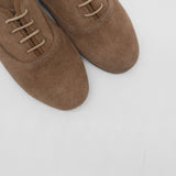 Maku oxford flats in tan mocha suede women's shoes