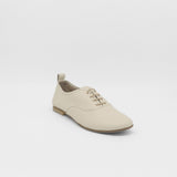 Maku oxford flats in ivory leather women's shoes