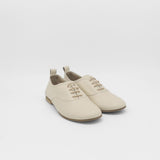 Maku oxford flats in ivory leather women's shoes