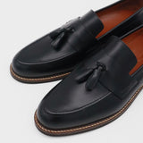 Manhattan loafers in black leather mens shoes