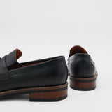 Manhattan loafers in black leather mens shoes