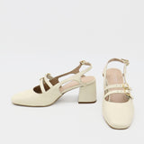 Marie mary janes in off white leather womens shoes