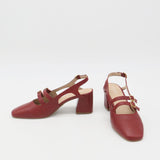 Marie mary janes in red leather womens shoes