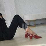 Marie mary janes in red leather womens shoes