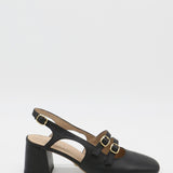 Marie mary janes in black leather womens shoes