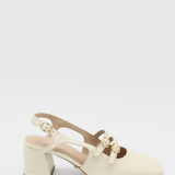 Marie mary janes in off white leather womens shoes