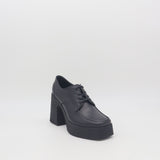 Milan platform lace-ups in black leather women's shoes