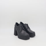 Milan platform lace-ups in black leather women's shoes