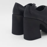 Milan platform lace-ups in black leather women's shoes