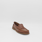 Stivali Baldanza penny loafers in brown leather with western embroidery women's shoes