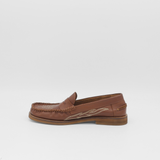 Stivali Baldanza penny loafers in brown leather with western embroidery women's shoes