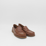 Stivali Baldanza penny loafers in brown leather with western embroidery women's shoes