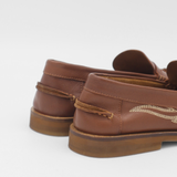 Stivali Baldanza penny loafers in brown leather with western embroidery women's shoes