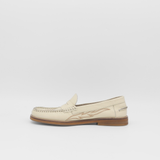 Stivali Baldanza penny loafers in ivory leather with western embroidery women's shoes