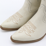 Moonrise western cowboy boots in off white leather womens shoes