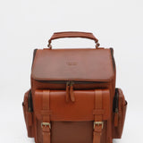 Generosity large backpack in tan cognac brown leather bags