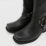 Naomi moto boot black leather womens shoes