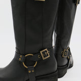 Naomi moto boot black leather womens shoes