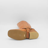 Naomi moto boots in cognac leather women's shoes