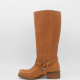 Naomi moto boots in cognac leather women's shoes