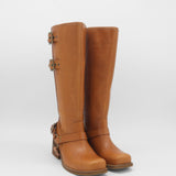 Naomi moto boots in cognac leather women's shoes