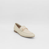 Natural loafers in ivory croc embossed leather womens shoes