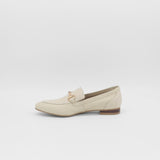 Natural loafers in ivory croc embossed leather womens shoes