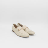 Natural loafers in ivory croc embossed leather womens shoes