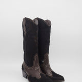 Nirvana western cowboy boots in brown cowhide leather womens shoes
