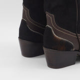 Nirvana western cowboy boots in brown cowhide leather womens shoes