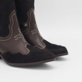 Nirvana western cowboy boots in brown cowhide leather womens shoes
