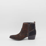 Nomad western cowboy booties in brown cowhide leather womens shoes