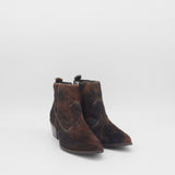 Nomad western cowboy booties in brown cowhide leather womens shoes