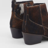 Nomad western cowboy booties in brown cowhide leather womens shoes