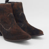 Nomad western cowboy booties in brown cowhide leather womens shoes