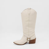 Penelope western cowboy convertible boots off white leather womens shoes