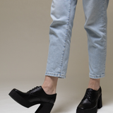 Stivali Pregiata platform lace-ups in black leather women's shoes