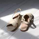Roots sandals in off white leather womens shoes