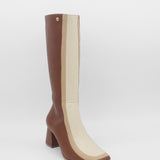 Revival knee high boots in brown leather womens shoes